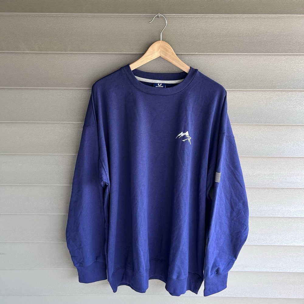 North Yard Crewneck Sweatshirt Mens 2XL Navy Blue Oversized Outdoor Graphic NWT